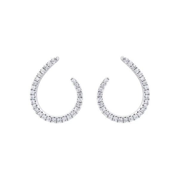 9ct White Gold 0.25cttw Diamond Open Hoop Earrings