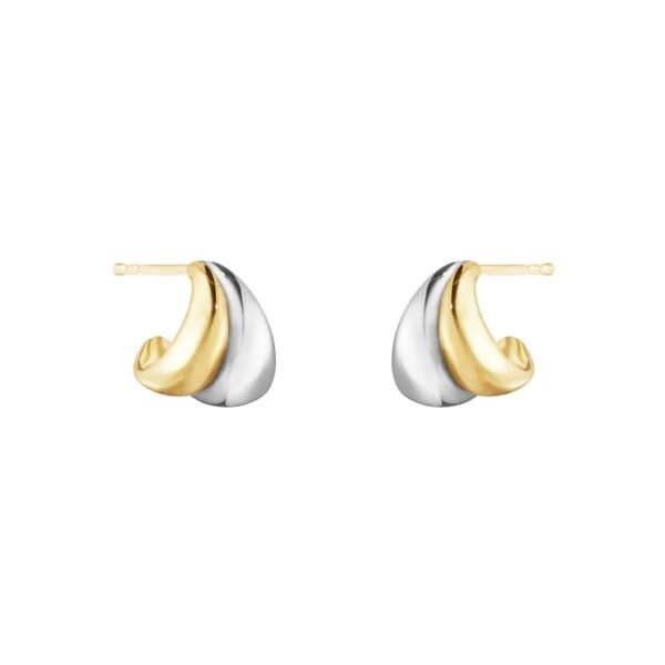 Sterling Silver & 18ct Yellow Gold Curve Earrings Small